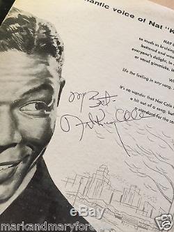 NAT KING COLE AUTOGRAPH HE SIGNED BALLADS OF THE DAY 1956 RECORD ALBUM