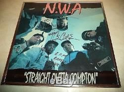 N. W. A. Straight Outta Compton Album Poster SIGNED autographed 1989 Ice Cube DRE