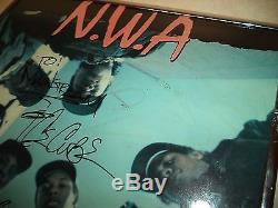 N. W. A. Straight Outta Compton Album Poster SIGNED autographed 1989 Ice Cube DRE
