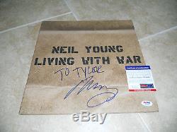 Neil Young Living With War Signed Autographed LP Album Record PSA Certified