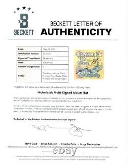 Nickelback Band Signed Autographed Record Album Insert Kroeger Peake BAS LOA