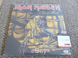 Nicko McBrain Iron Maiden Autographed Signed Piece Mind LP Album PSA Certified