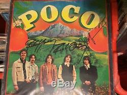 POCO hand signed record album autographed Rusty Young, Jim Messina Richie Furay