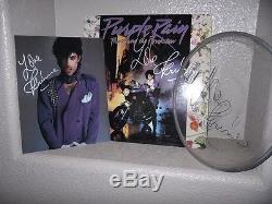 PRINCE signed autographed PURPLE RAIN VINYL ALBUM 8X10 color PHOTO and Drum Skin