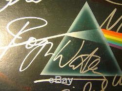 Pink Floyd Signed By 4 Album Record Cover''Dark Side Of The Moon'' COA/ACA