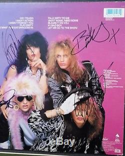 Poison X4 Autograph Hand Signed Record Album COA Bret Michaels CC Deville Rocket