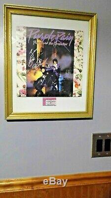 Prince Autographed Signed Purple Rain LP Record Album Framed with Ticket stub 1985