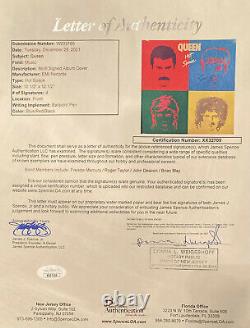 Queen Group Signed Hot Space Record Album All Original Band Freddie Mercury JSA