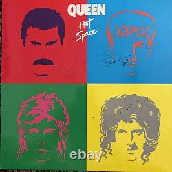 Queen Group Signed Hot Space Record Album All Original Band Freddie Mercury JSA