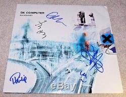 RADIOHEAD BAND SIGNED'OK COMPUTER' RECORD ALBUM COVER WithCOA X5 PROOF THOM YORKE