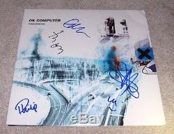 RADIOHEAD BAND SIGNED'OK COMPUTER' RECORD ALBUM COVER WithCOA X5 PROOF THOM YORKE