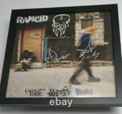 RANCID Band SIGNED + FRAMED Life Won't Wait ORANGE 2XLP Vinyl Record Album