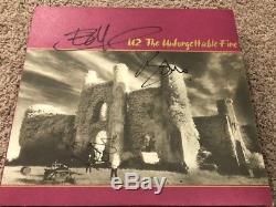 RARE U2 GROUP Signed THE UNFORGETTABLE FIRE Album LP BONO EDGE ADAM CLAYTON