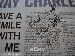 RAY CHARLES AUTOGRAPHED HAVE A SMILE WITH ME 1966 RARE STEREO RECORD ALBUM