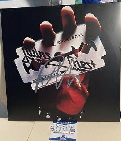 ROB HALFORD Autographed Signed BRITISH STEEL Vinyl Album BAS COA JUDAS PRIEST