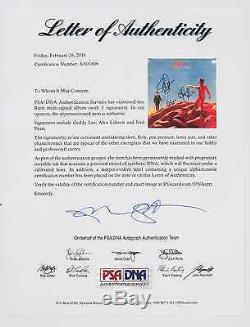 Rush Entire Band Hemispheres Autographed Record Album Lp Psa/dna