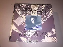Rare LEONARD COHEN Signed Autographed FIRST WE TAKE MANHATTAN Album LP