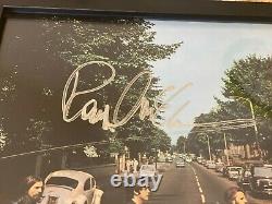 Rare Paul Mccartney Hand-signed Framed Beatles Vinyl'abbey Road' Album Memphis