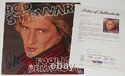 Rod Stewart Autographed Vinyl Record Album (foolish Behaviour) Psa Dna