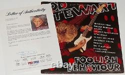 Rod Stewart Autographed Vinyl Record Album (foolish Behaviour) Psa Dna