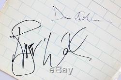 Roger Waters & David Gilmour Pink Floyd Signed The Wall Album Cover BAS #A00298