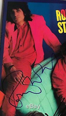 Rolling Stones signed album dirty work lp mick jagger keith richards psa dna