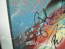 STEVE PERRY + 4 SIGNED FRAMED LP RECORD ALBUM JOURNEY ESCAPE with 5 JSA AUTOS