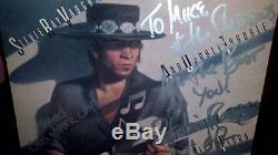 STEVIE RAY VAUGHAN SIGNED LP BY ALL 3 RARE + COA PROOF! DOUBLE TROUBLE ALBUM