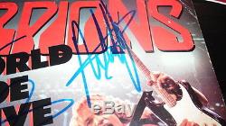 Scorpions Group Signed Framed 1985 World Wide Live Record Album Display