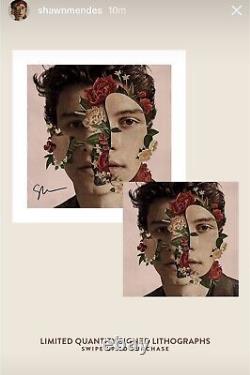 Shawn Mendes Self Titled LP Album Red Vinyl VERY Rare SIGNED LITHOGRAPH