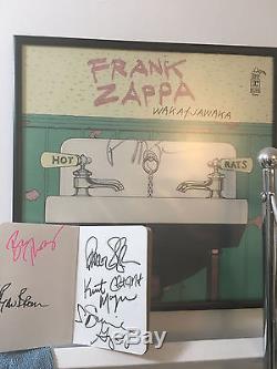 Signed Frank Zappa HOT RATS album plus Dweezil and band autographs. L@@K real