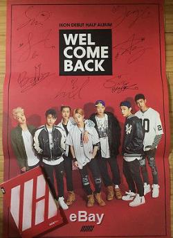 Signed IKON Album Welcome Back CD+Photo witho dedication Hand AUTOGRAPH Authentic