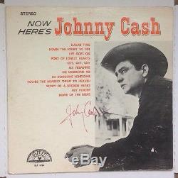 Signed Now Here's JOHNNY CASH Autographed SUN Label 1961 Vinyl LP Record Album
