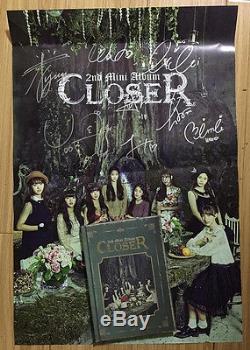 Signed Oh My Girl OhMyGirl MINI2 Album CLOSER CD+Poster Hand Autograph Authentic