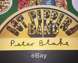 Signed Peter Blake Sgt Pepper Album Vinyl Record 3 Autographs Rare The Beatles