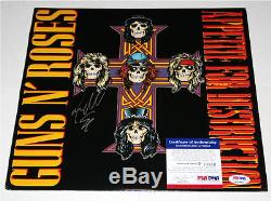Steven Adler Guns N Roses APPETITE FOR DESTRUCTION Signed LP ALBUM PSA/DNA