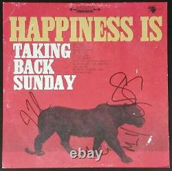 TAKING BACK SUNDAY BAND SIGNED HAPPINESS IS VINYL LP RECORD ALBUM WithCOA