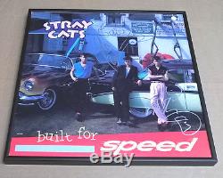 THE STRAY CATS Signed + Framed Built for Speed Vinyl Record Album x3