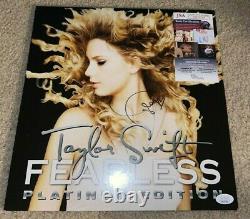 Taylor Swift Signed Fearless RSD Platinum Edition Album Vinyl Singer Red JSA