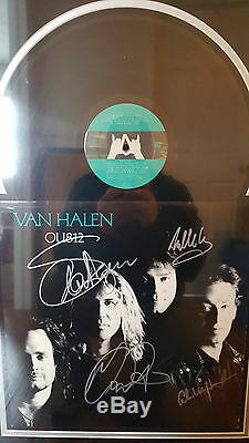 Van Halen Framed Autographed Record Album OU812 Sammy Hagar 1988 with COA