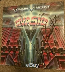 Vinnie Vincent (Kiss) Signed Autographed Invasion 1986 Record Album withCOA