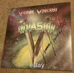 Vinnie Vincent (Kiss) Signed Autographed Invasion 1988 Record Album withCOA