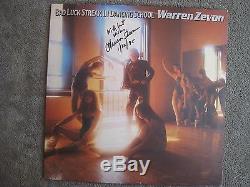 WARREN ZEVON -Rare AUTOGRAPHED ALBUM -'80 LP SIGNED by ZEVON Bad Luck Streak