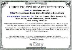 WARREN ZEVON SIGNED ALBUM FLEETWOOD MAC SIGNED ALBUM & LINDA RONSTADT COA INCLUD