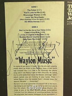 Waylon Jennings Autographed Record Album The Taker/Tulsa