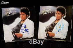 X2 Signed Michael Jackson & Quincy THRILLER LP With COA Record Autographed Albums