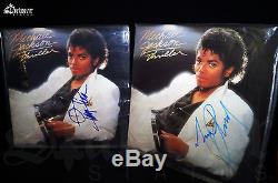 X2 Signed Michael Jackson & Quincy THRILLER LP With COA Record Autographed Albums