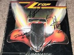 ZZ TOP GROUP Signed Autographed ELIMINATOR Album LP BILLY GIBBONS ++