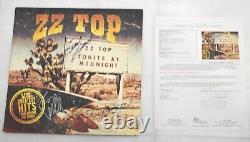 ZZ Top Frank Beard Billy Gibbons Dusty Hill Signed Tonite At Midnight Album JSA