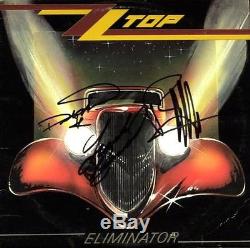 ZZ Top Signed Album Eliminator autographed by all 3 Member Gibbons Beard Hill